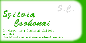 szilvia csokonai business card